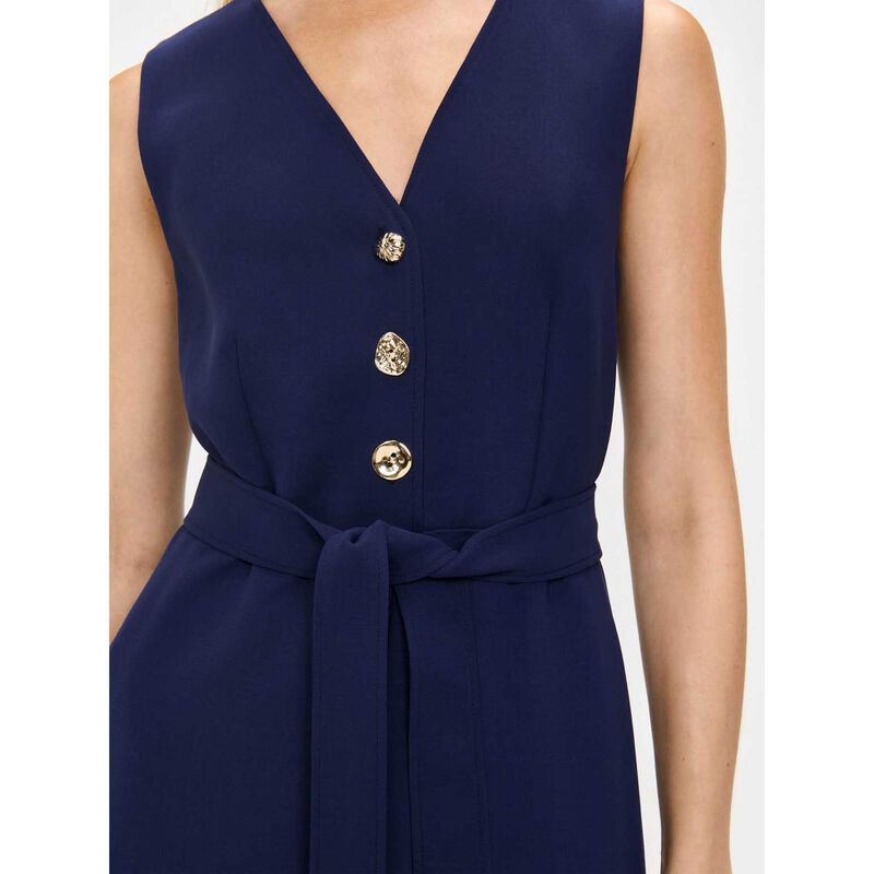 Veronika Maine Double Weave Button Front Jumpsuit image number 2